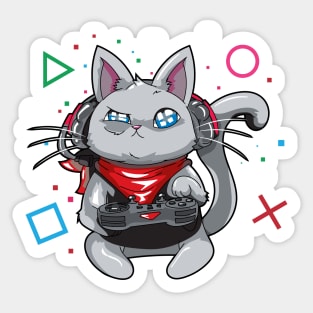 Gamer Cat - Gaming cat Gamer Shirt Sticker